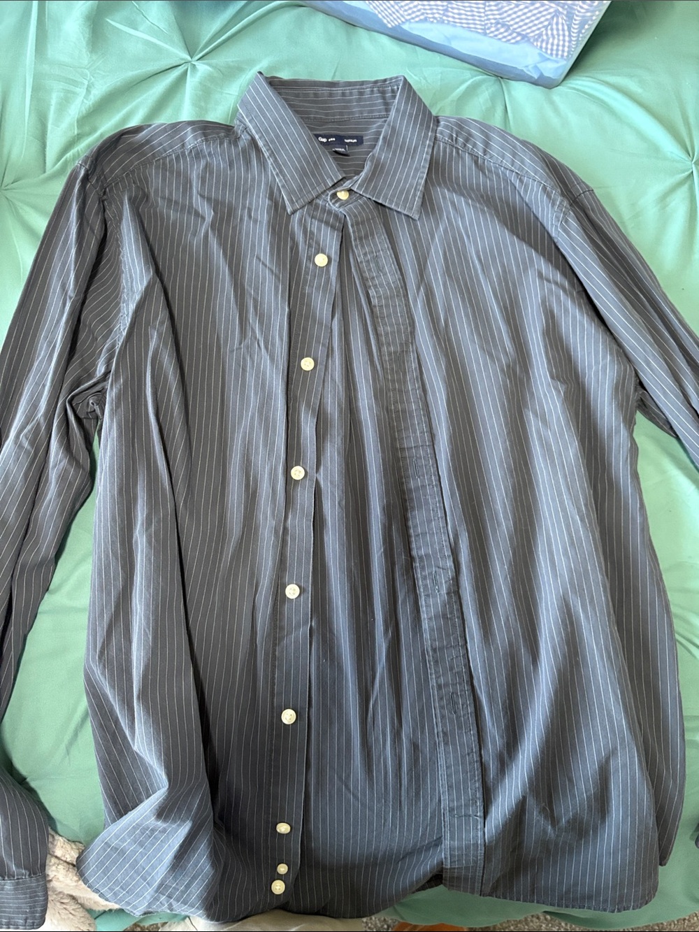 GAP Men's Charcoal Pinstripe Dress Shirt